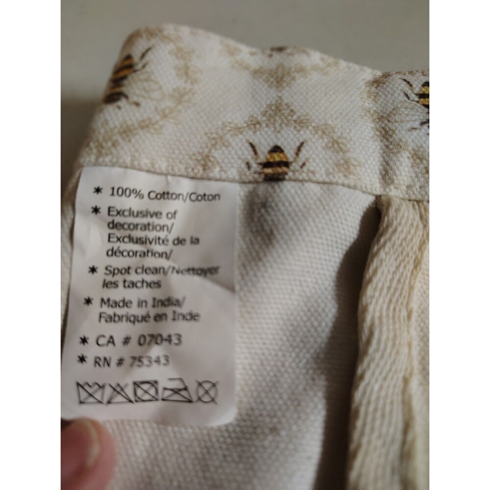 NWT Begonia Market Queen Bee Canvas Tote Bag Gold Metallic Honeycomb Reusable - Picture 8 of 12